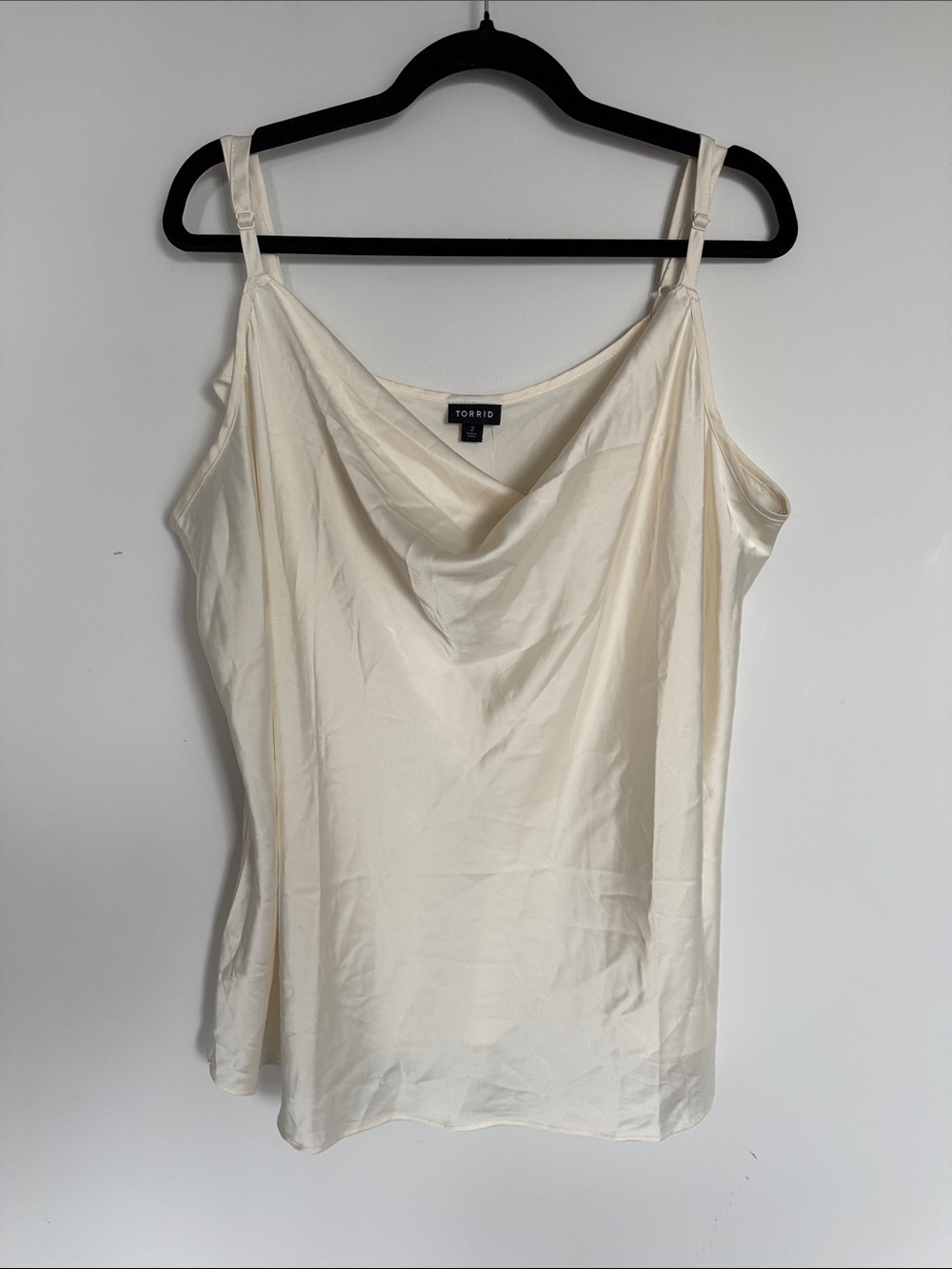 Torrid Ivory Satin Cowl Neck Cami Tank Top NWT Size 2X